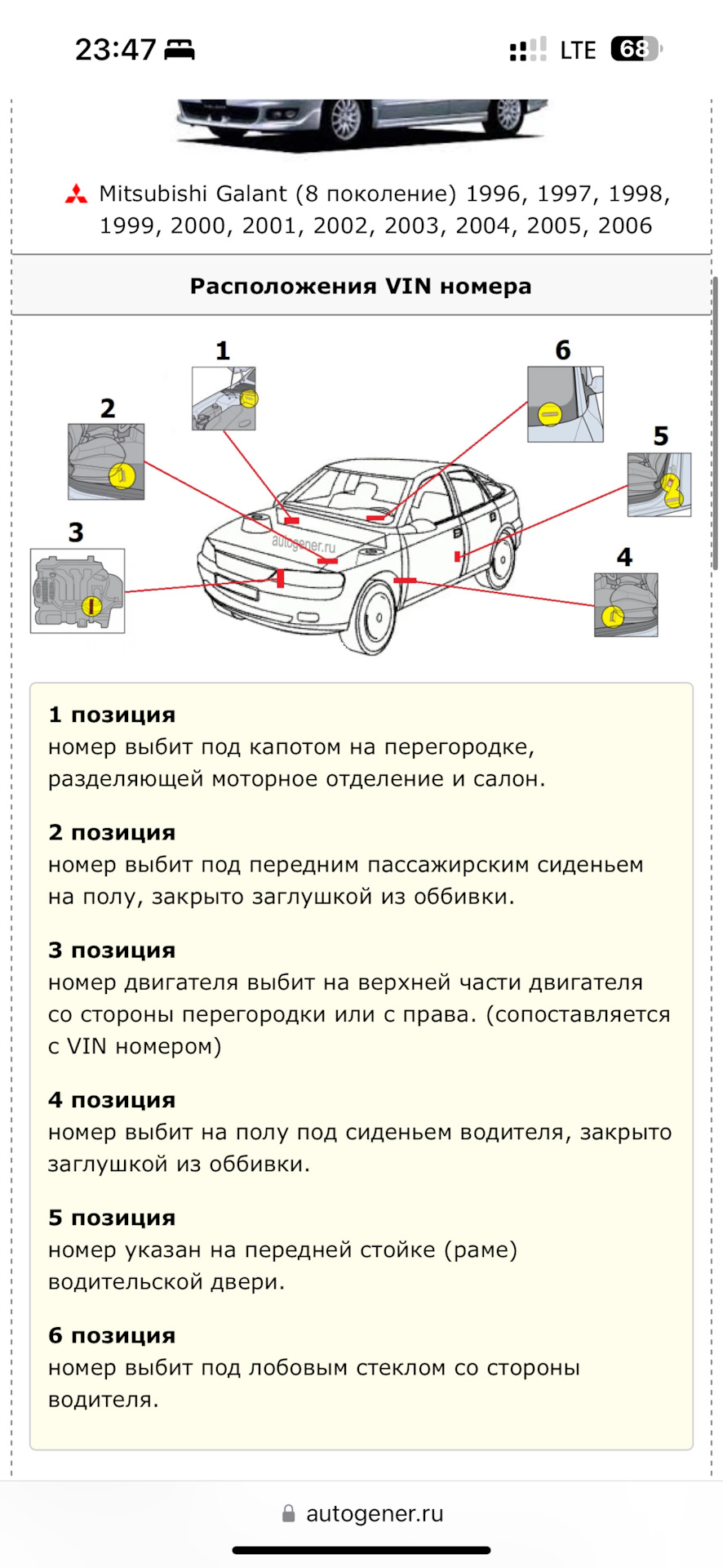 В поисках дублирующего VIN номера — Mitsubishi Galant (8G), 2,5 л, 1998  года | другое | DRIVE2