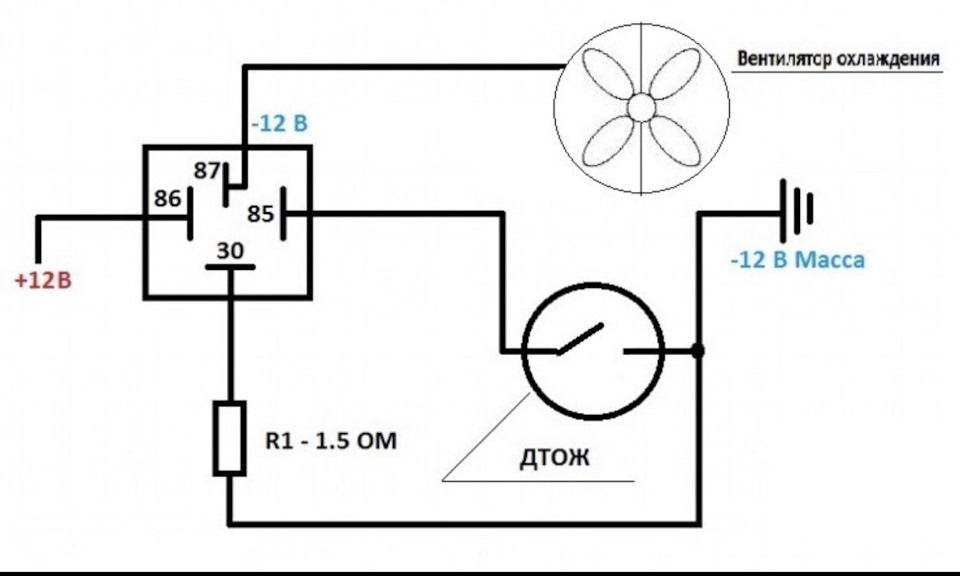 Схема подключения вентилятора охлаждения ваз 21124