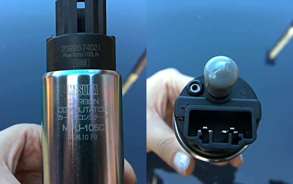 Бензонасос имеет графитовый коллектор (коммутатор) электродвигателя. По сравнению с классическим медным, он менее подвержен подгоранию и выработке, обеспечивает лучший контакт с щётками и продлевает срок их службы. — Toyota Vista (40). Запчасти на фото: 2322074021