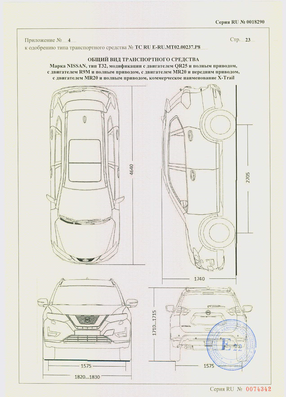 СВЕДЕНИЯ ОБ ОДОБРЕНИЯХ ТИПА ТРАНСПОРТНОГО СРЕДСТВА от 01.03. 2021г — Nissan  X-Trail III (t32), 1,6 л, 2020 года | техосмотр | DRIVE2