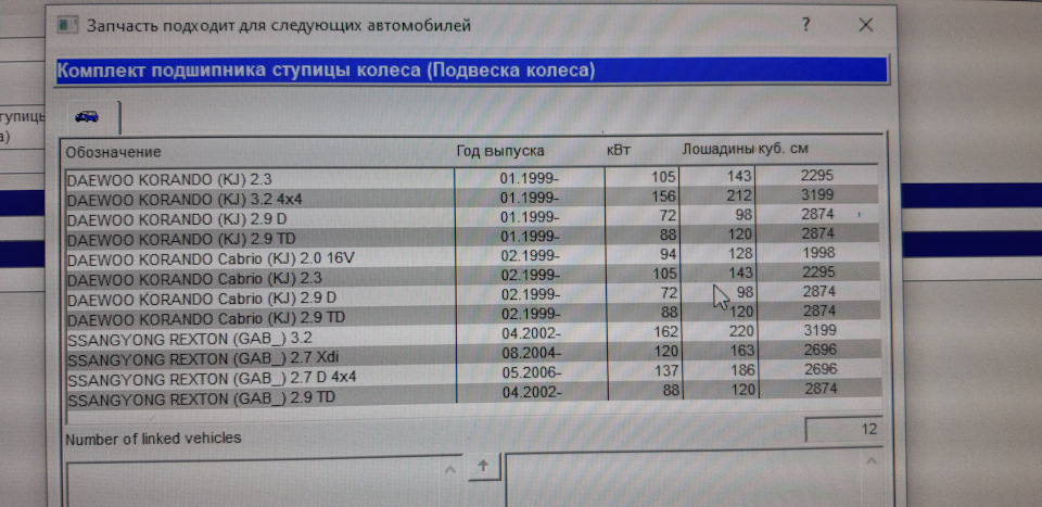 Подшипник передней ступицы колеса на SsangYong Rexton (1G), SsangYong ...