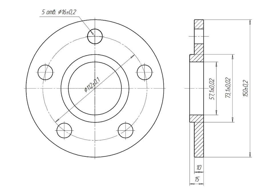 Чертежи проставок колесных дисков для изменения вылета VAG — Volkswagen ...