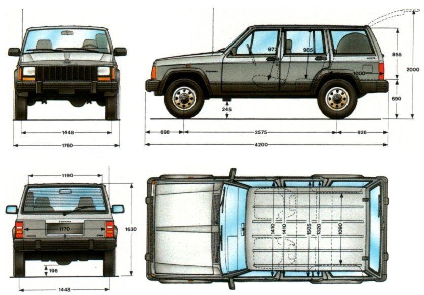Машинки высотой 80 см. Jeep Cherokee 1993 колесная база. Jeep Cherokee , 1993 чертеж. Габариты салона джип Гранд Чероки 1995. Jeep Grand Cherokee 1990 чертёж.