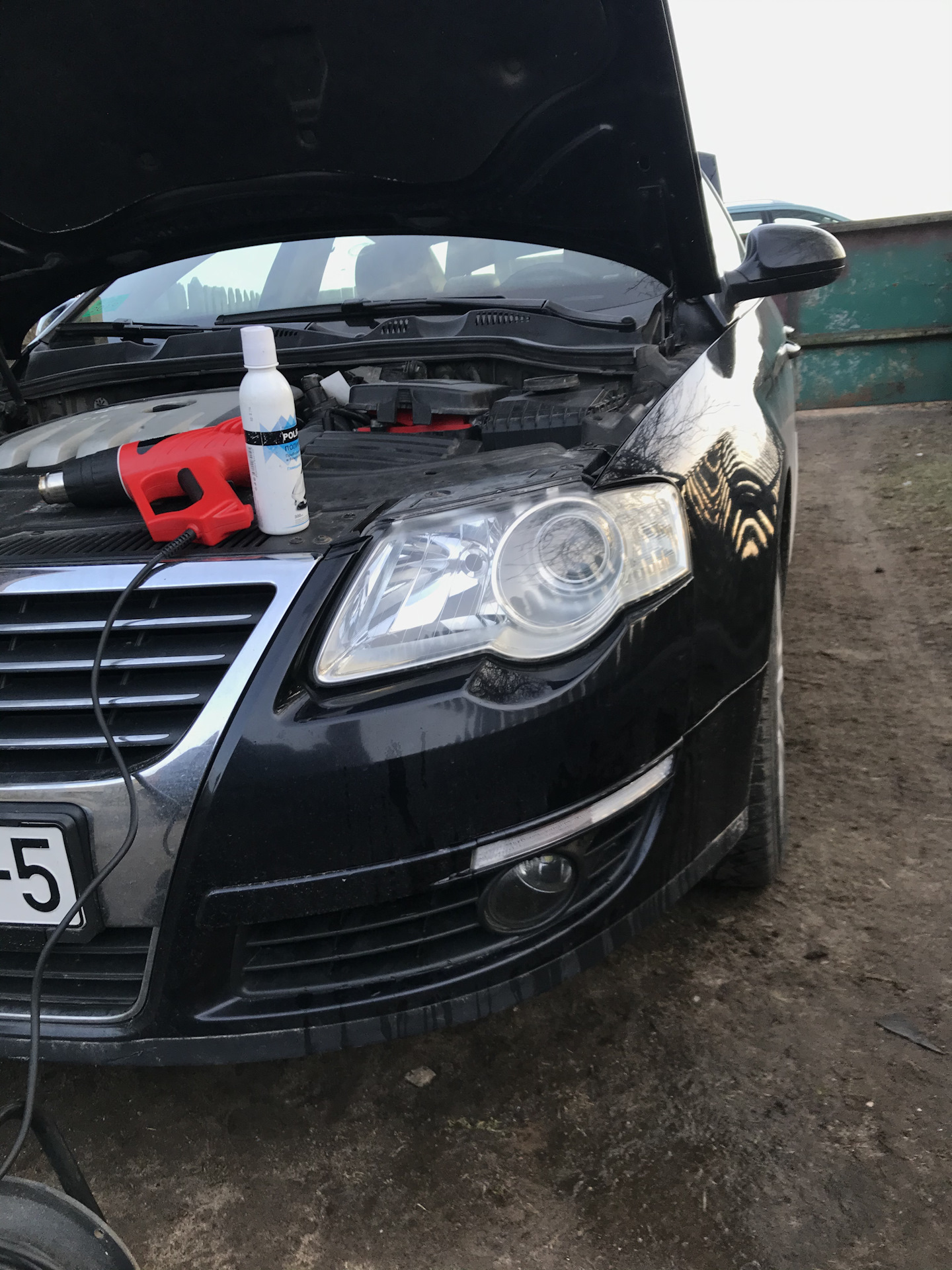 Ретрофит фар. Установка би-галогеновых линз. - Volkswagen Passat B6, 1,8 л, 2008