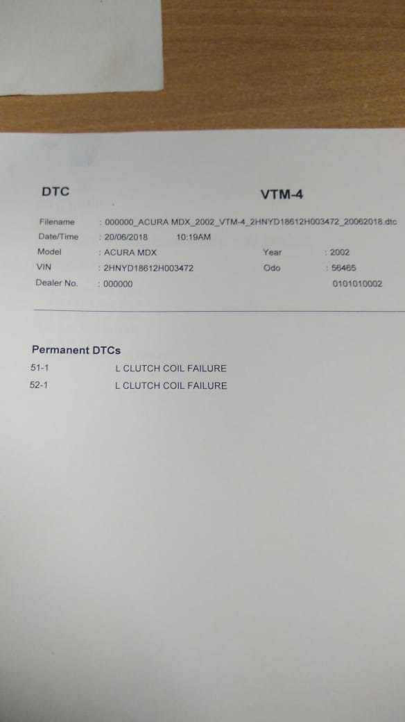 HELP! VTM4! — Acura MDX (1G), 3,5 л, 2002 года визит на сервис DRIVE2