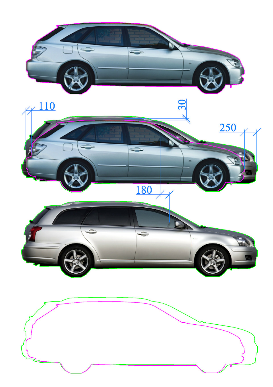 Чертеж toyota altezza