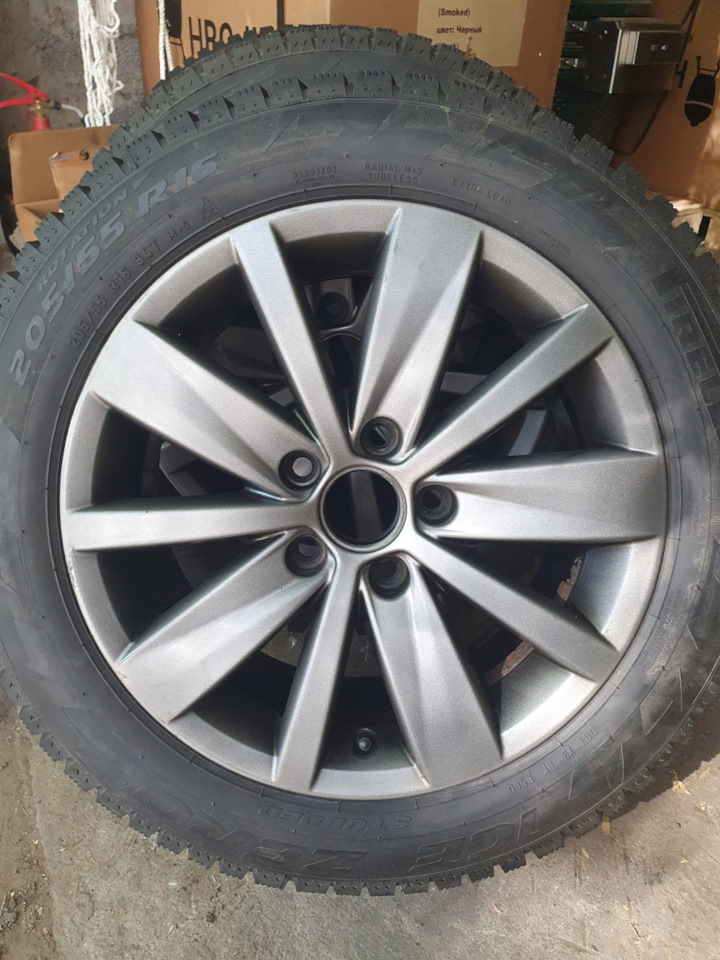 Шины зимние шипованные Pirelli 205/55 R16, литые диски ОРИГИНАЛ 7Jx16 ...