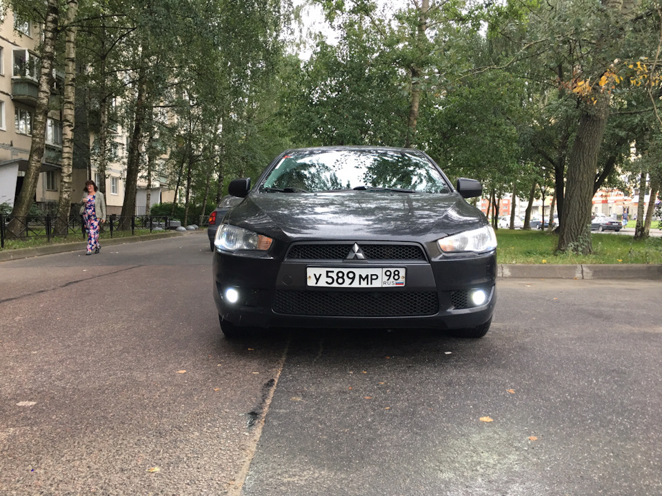 LED лампы H11 в ПТФ — Mitsubishi Lancer X, 1,8 л, 2008 года ...