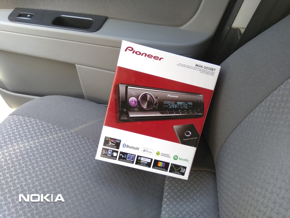Автозвук ч3. Гу Pioneer mvh-510bt и -тыл. — Lada Приора хэтчбек, 1,6 л ...