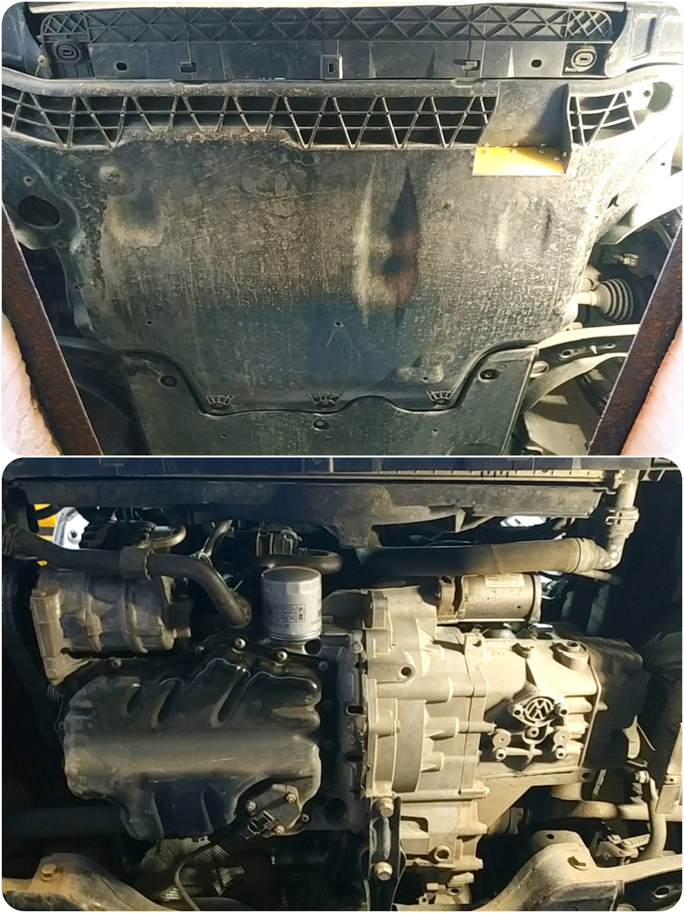 Снимаем защиту двигателя, открутив 7 саморезов и 7 болтов. — Skoda Octavia A7 Mk3