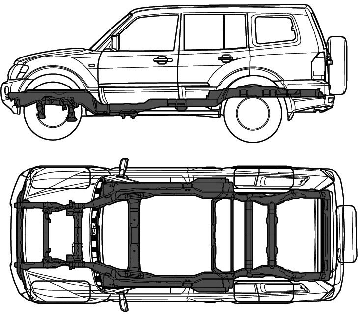 Чертеж паджеро мини