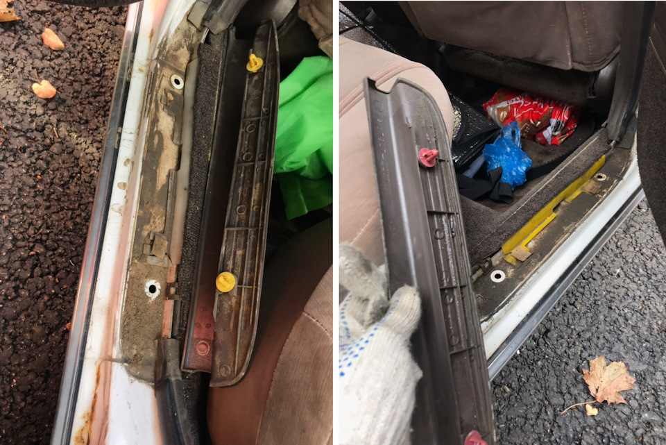 Снятие накладок на пороги. Почему в Японии не ржавеют, а у нас ржавеют ...