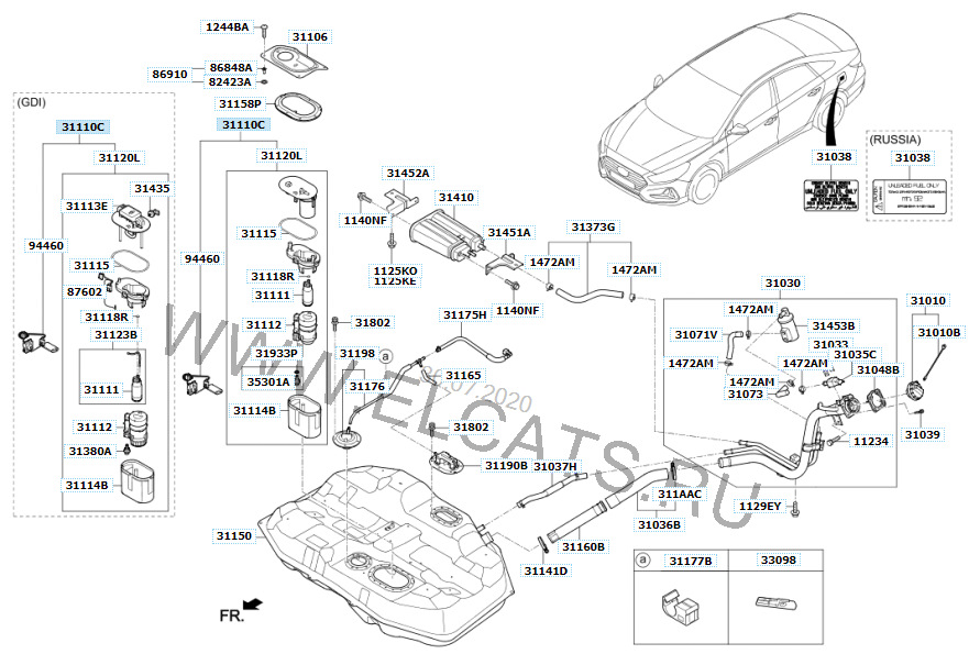 Каталог запчастей hyundai sonata