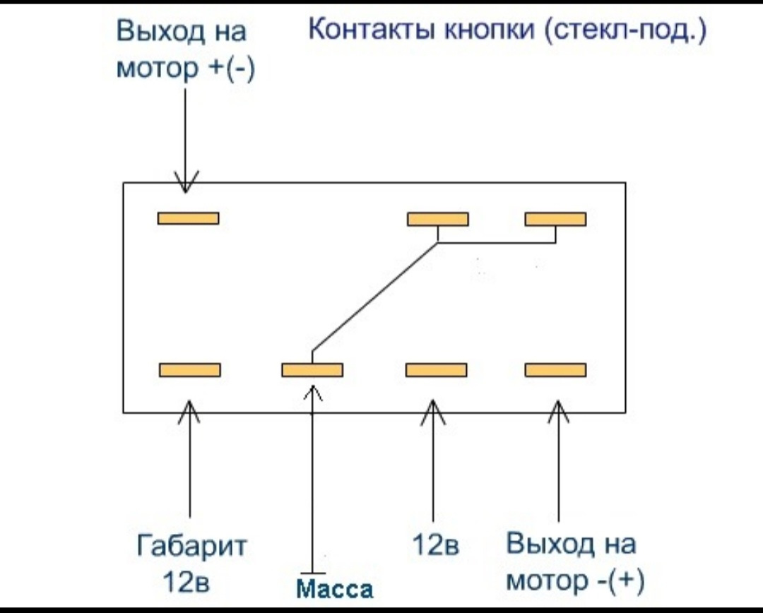 Схема подключения кнопки стеклоподъемника 92 3709