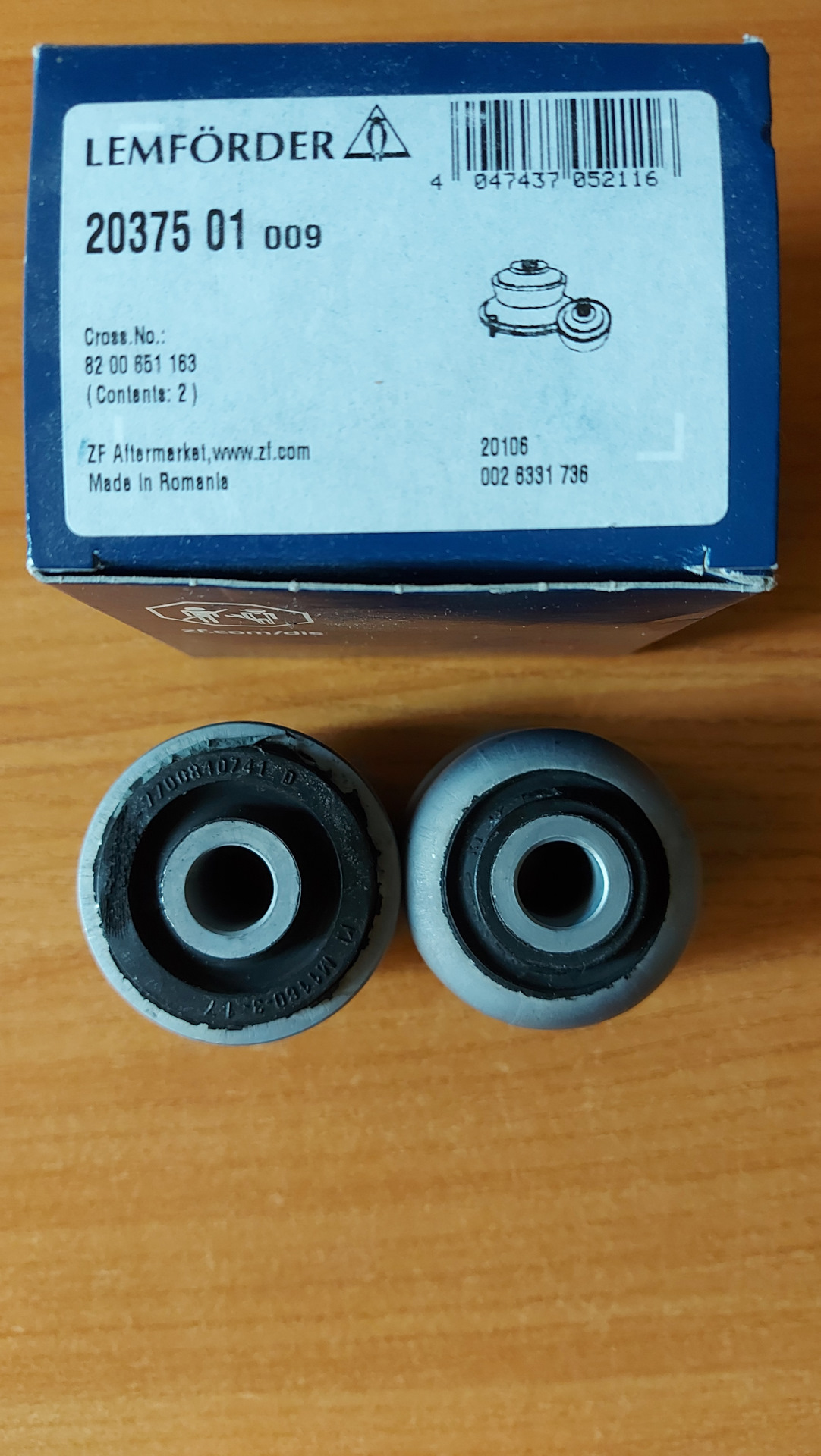 Сайлентблоки LEMFORDER 20375 01 009 и HUTCHINSON 599012 передних ...