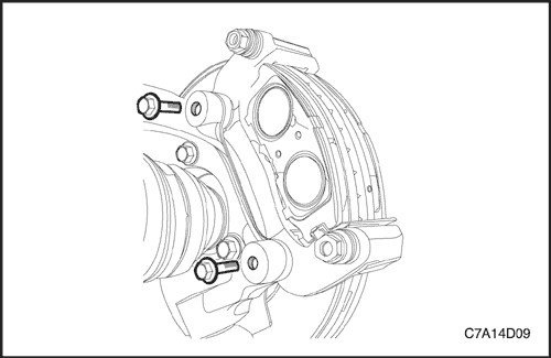 Болт крепления скобы суппорта переднего. — Chevrolet Captiva (1G), 2,4 ...
