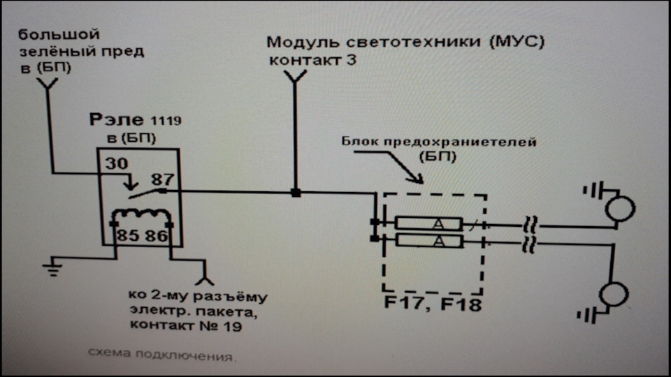 Подключение передних туманок к блоку МУС — Lada Приора седан, 1,6 л ...