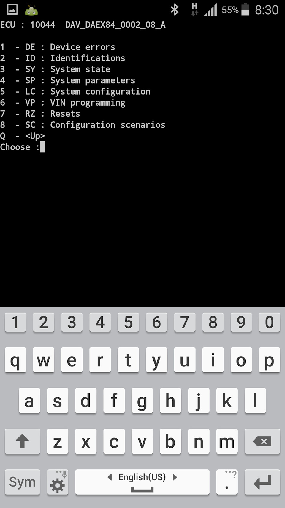 Тут выбрать пункт 6 (vin programming) — Renault Megane II