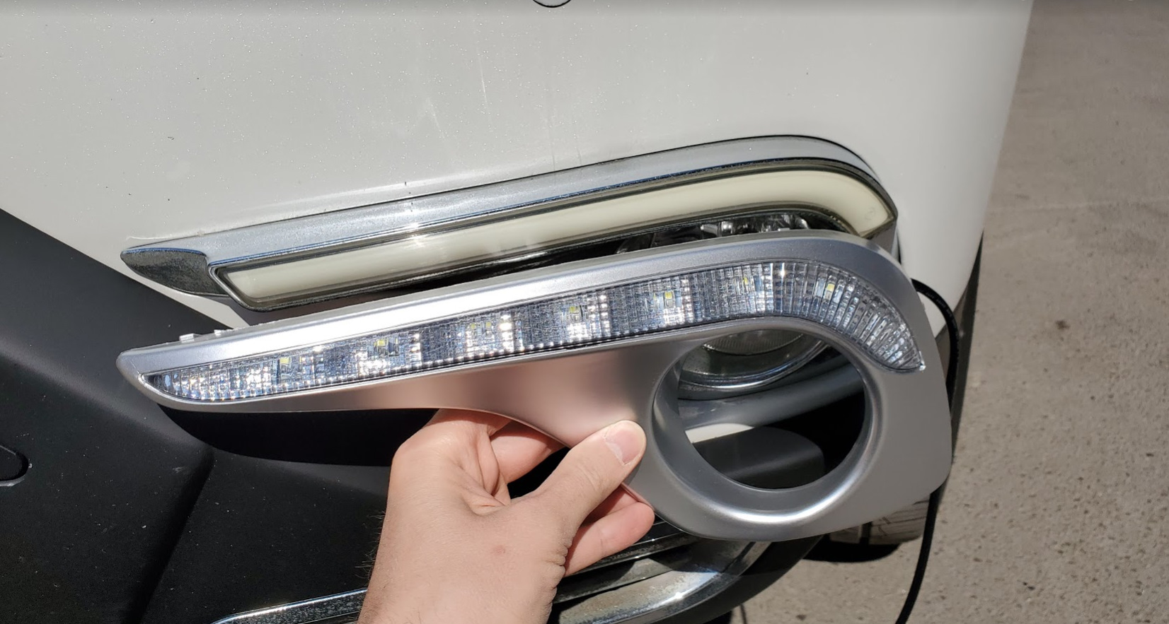 Установка ДХО и линзы в ПТФ - Toyota Highlander (XU40), 3,5 л, 2012 года другое