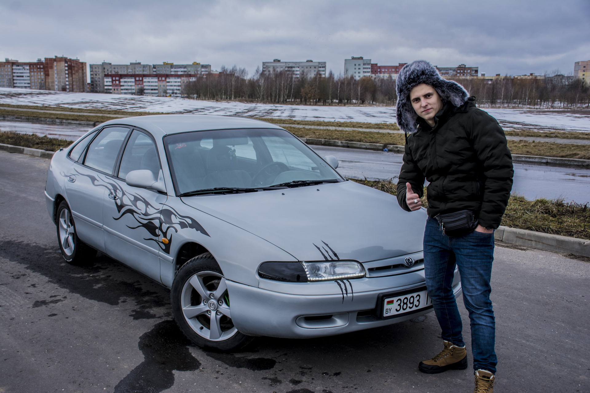 Наклейки на бока. Наклейки на заднее стекло. — Mazda 626 IV (GE), 1,8 л,  1992 года | стайлинг | DRIVE2