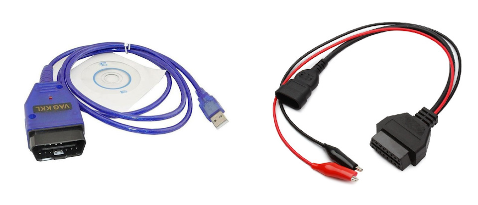 Слева — VAG COM, справа — OBD2-3pin — FIAT Palio (Mark I)