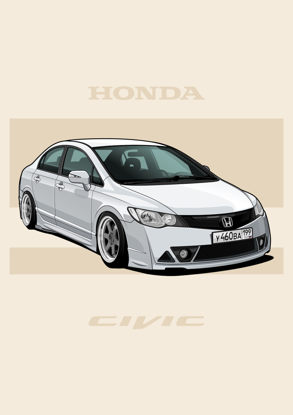 Часть 10. Индивидуальный Auto Art от @czarskijivan — Honda Civic 4D (8G),  1,8 л, 2007 года | другое | DRIVE2