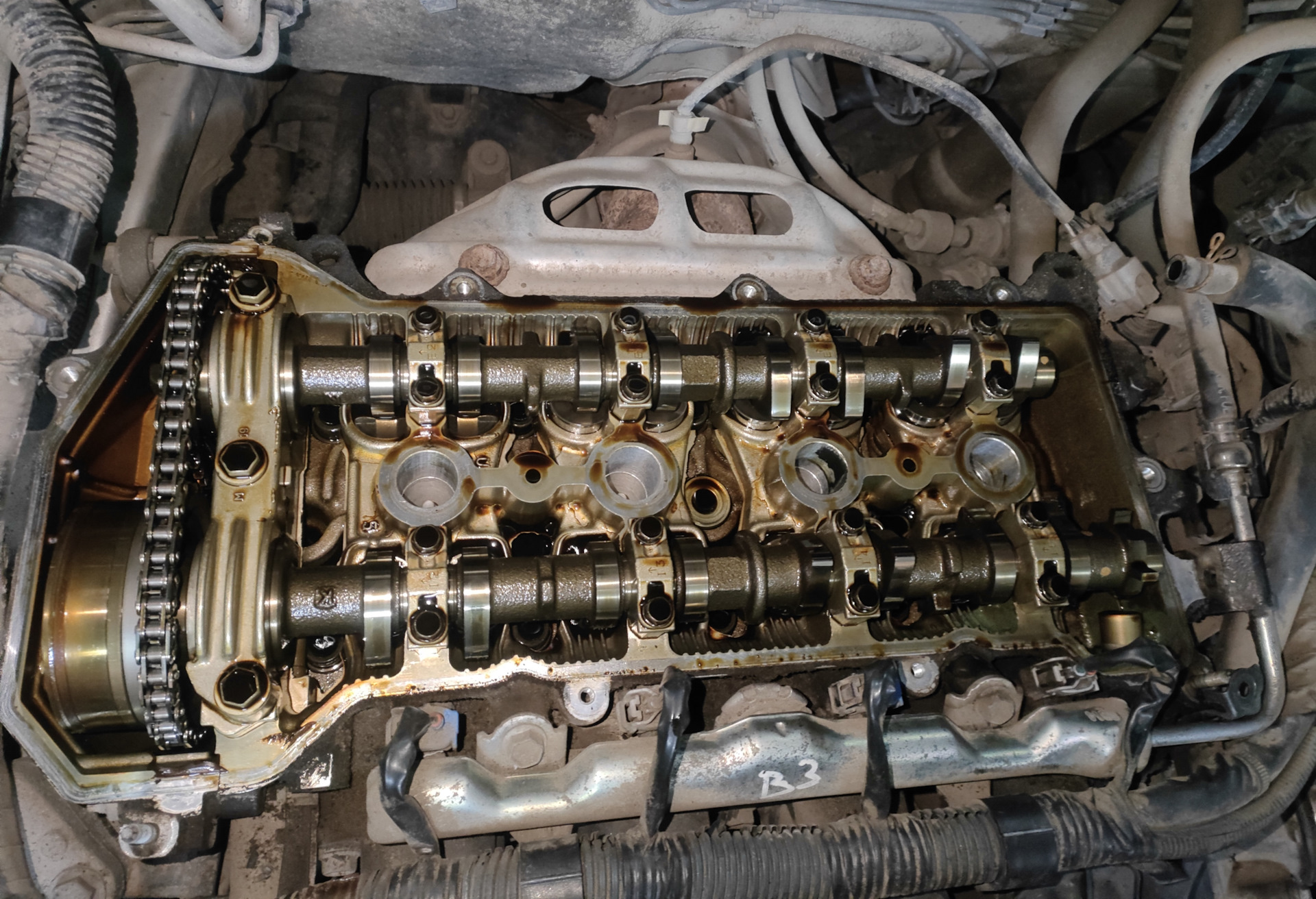 Замена прокладки клапанной крышки/ТО/Зазоры клапанов — Toyota Corolla ...