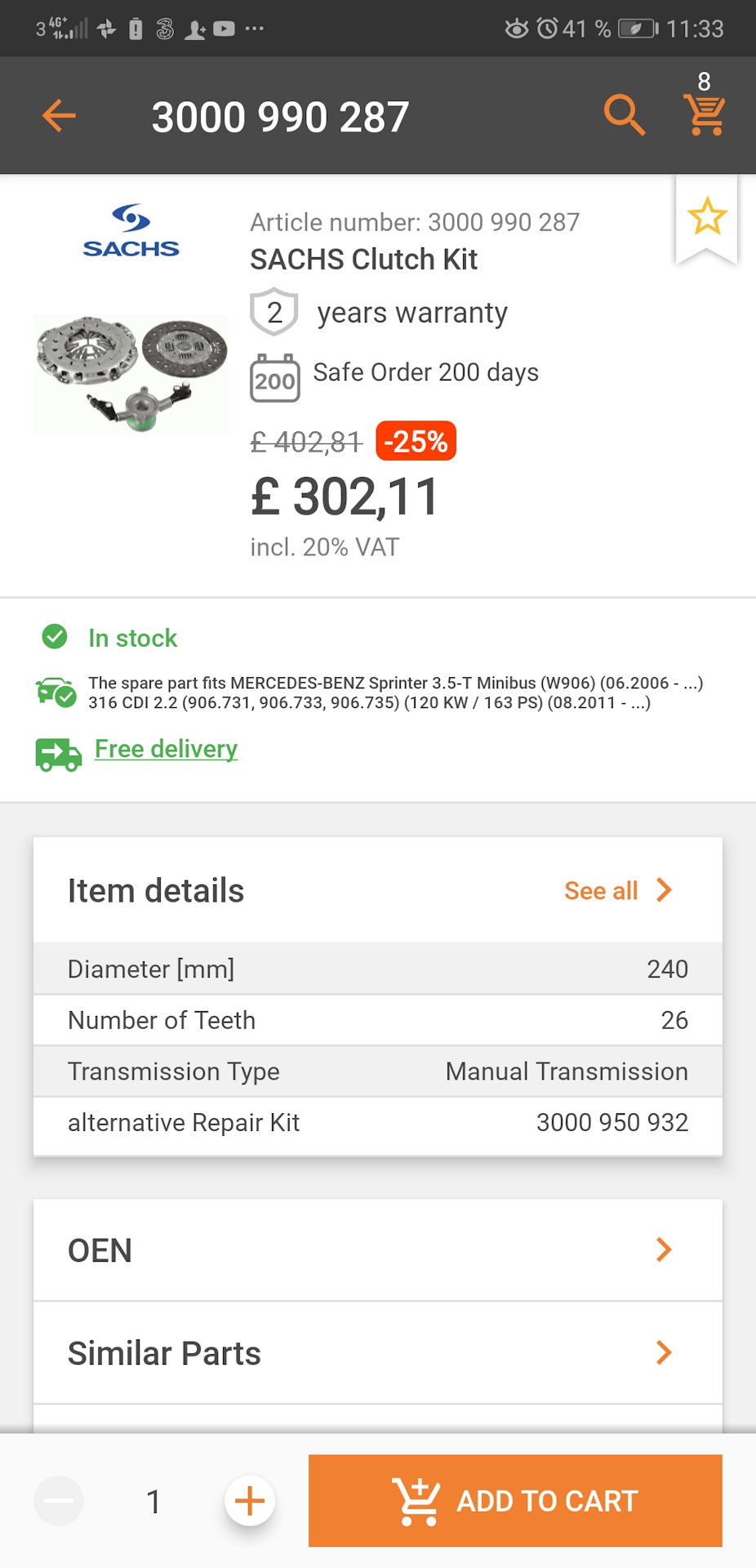 3000990287 Сцепление, комплект SACHS | Запчасти на DRIVE2