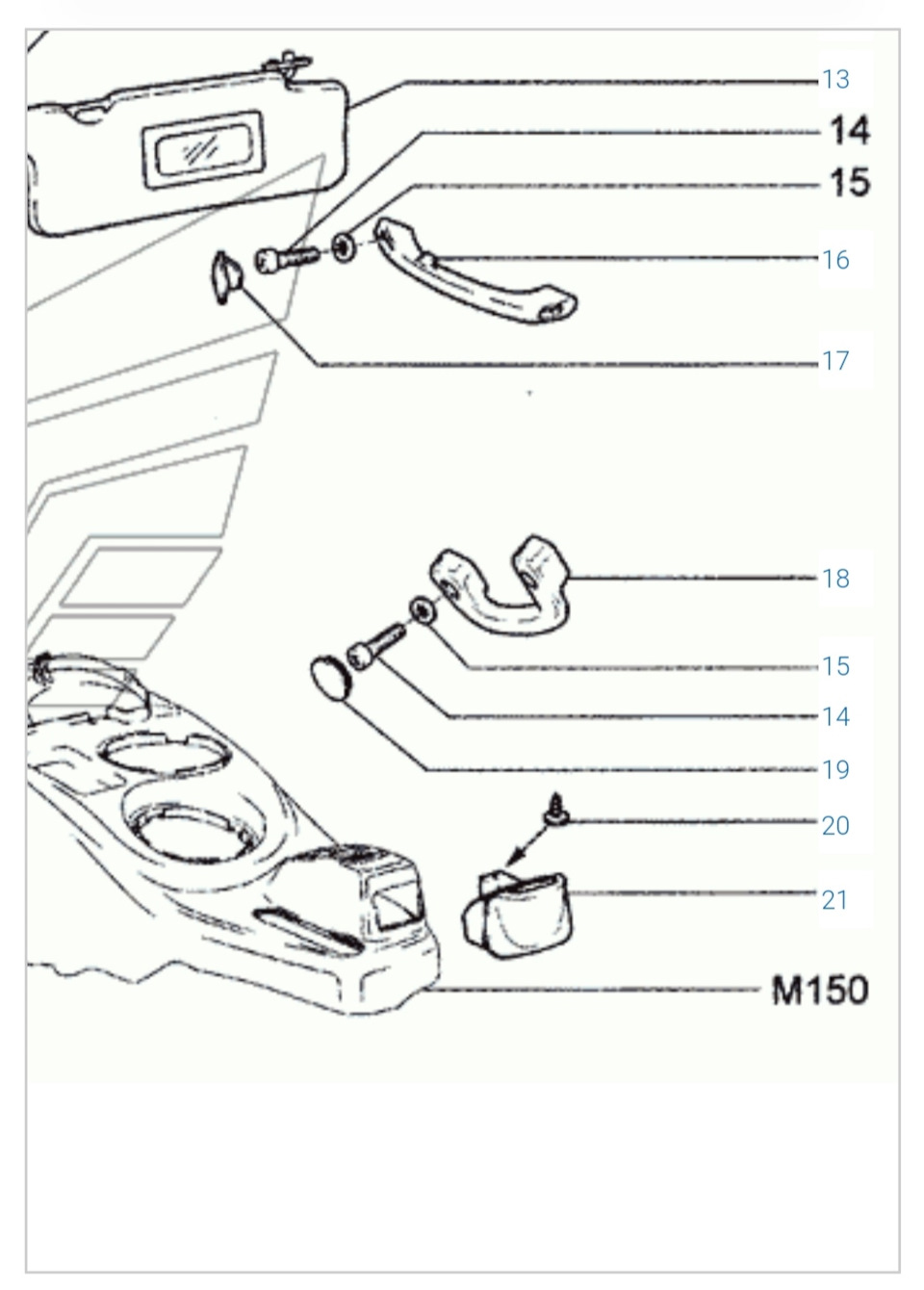 Фрагмент из каталога дорестайла. Обратите внимание на деталь 18 — Chevrolet Niva (1G)