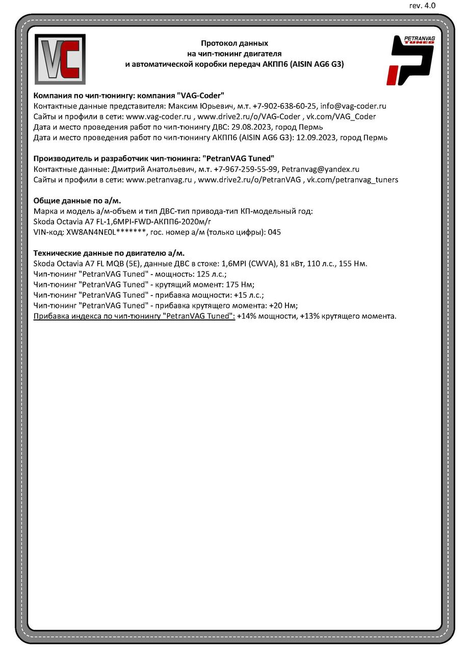 Чип-тюнинг автоматической коробки передач АКПП6 (AISIN AG6 G3) от ...