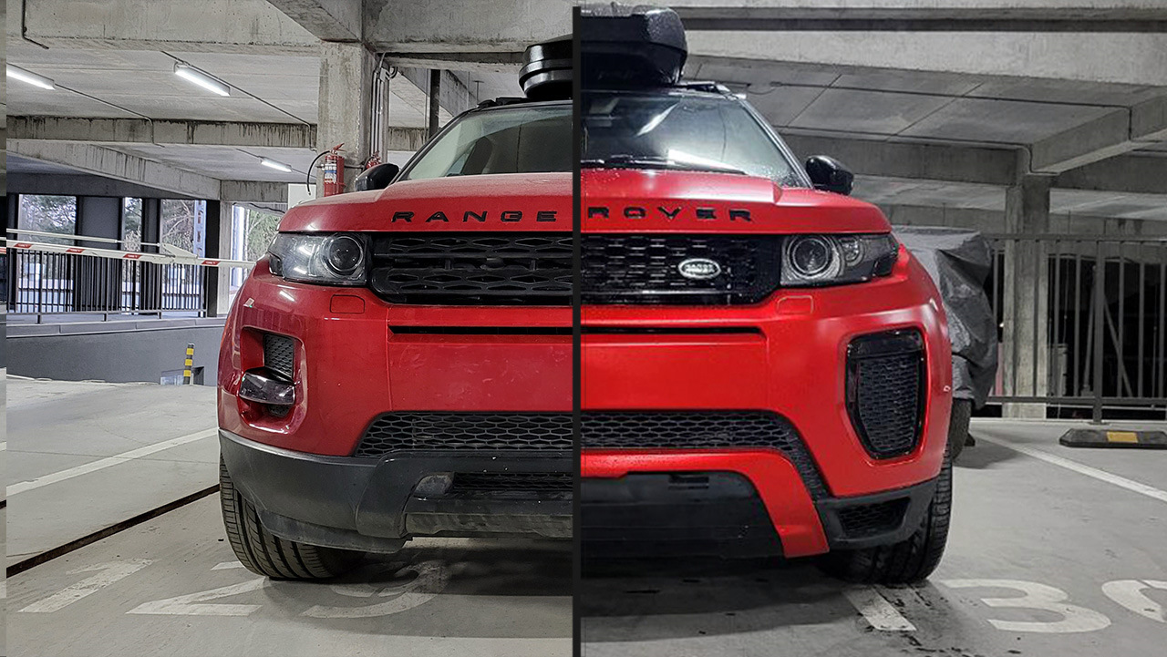 Бюджетный рестайлинг — передний бампер — Land Rover Range Rover Evoque, 2,2  л, 2014 года | тюнинг | DRIVE2