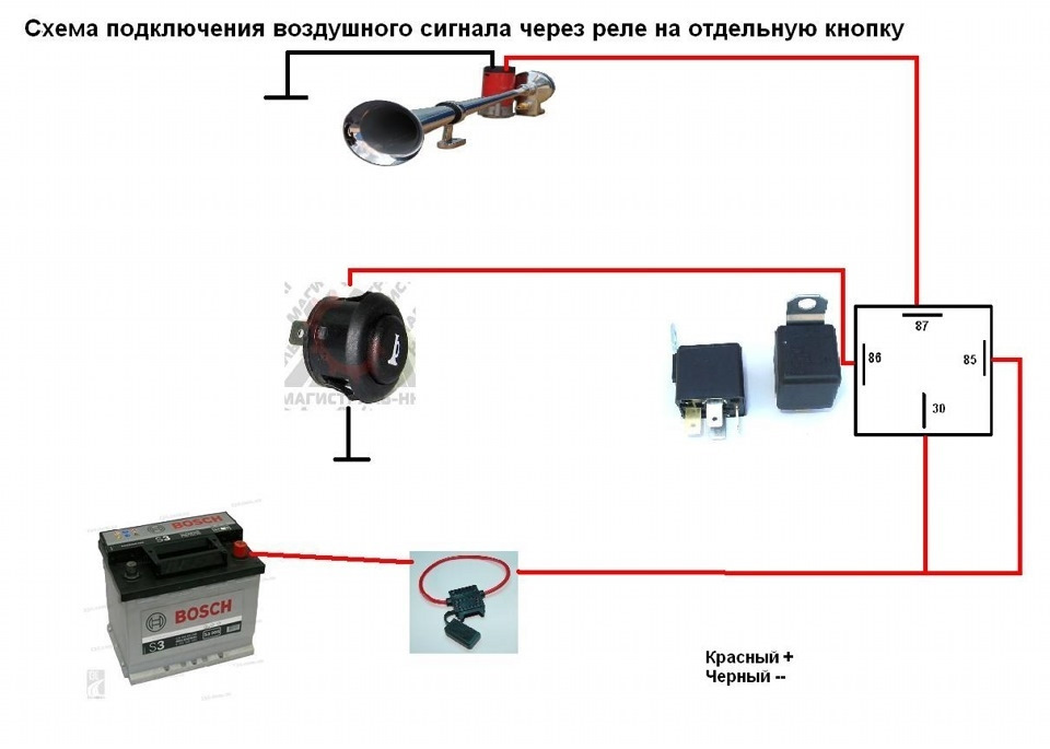 Какое реле нужно для подключения сигнала Замена сигналов на пневмодудки - Toyota Kluger, 3 л, 2003 года автозвук DRIVE2