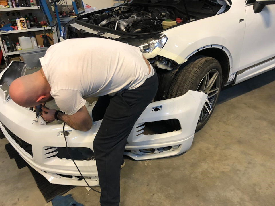 Установка фар Touareg FL в бампер NF R-line. — Volkswagen Touareg (2G ...