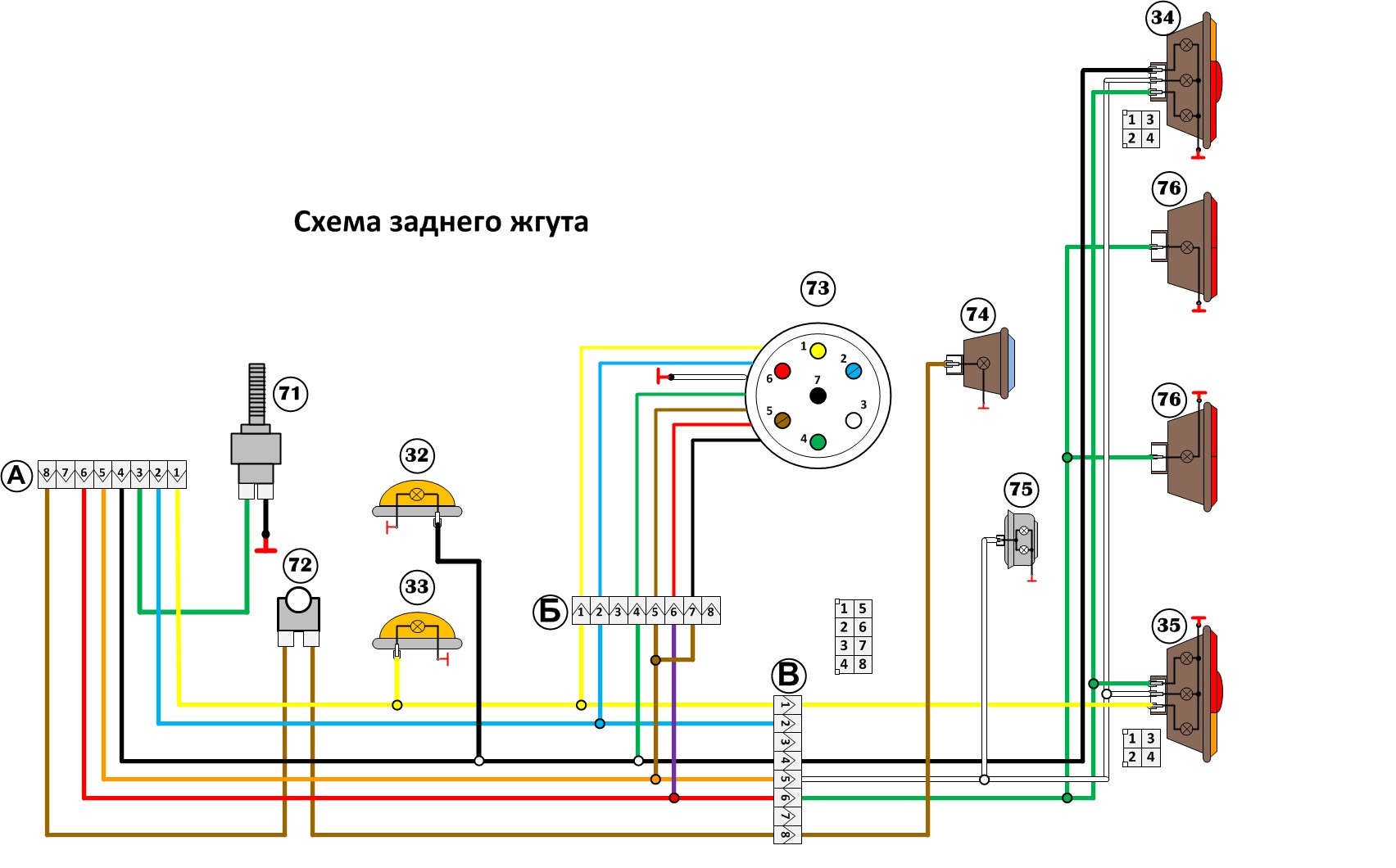 Уаз 3962 электрическая схема