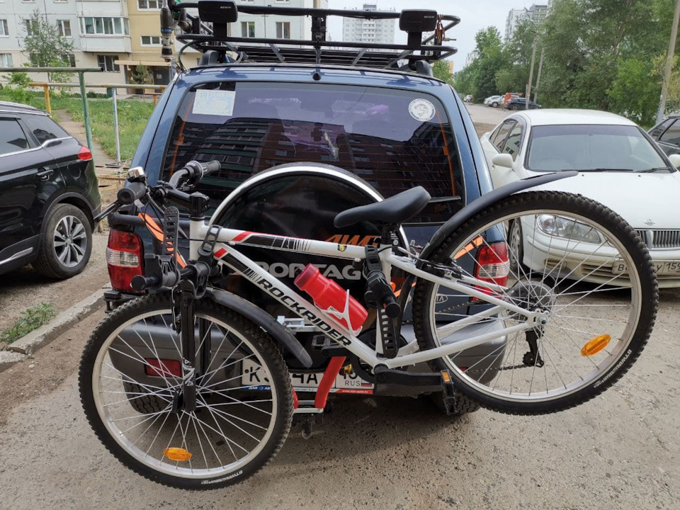 Велобагажник на фаркоп. — KIA Sportage (1G), 2 л, 2005 года ...