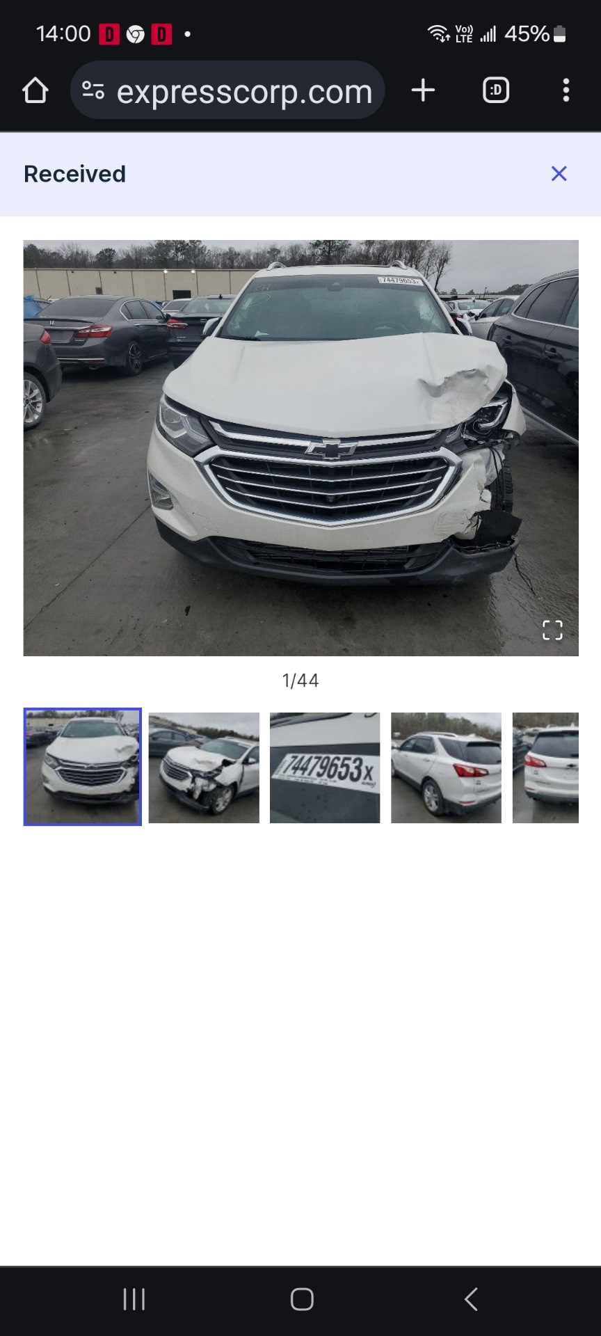 3. Авто доставлено в порт США — Chevrolet Equinox (3G), 2 л, 2019 года |  другое | DRIVE2