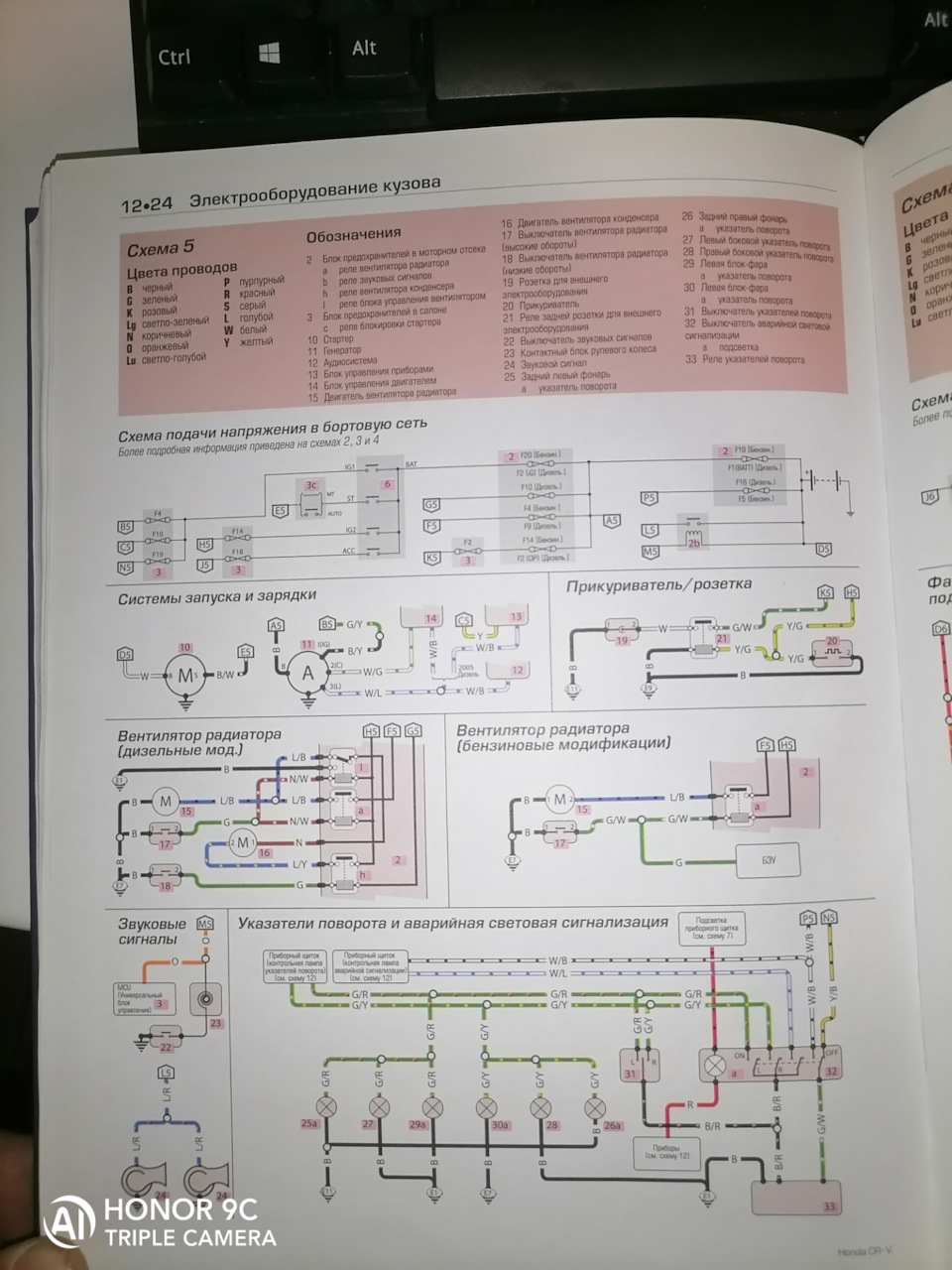 Схемы цветные с книги фото на телефон — Honda CR-V (RD4, RD5, RD6, RD7), 2  л, 2003 года | электроника | DRIVE2