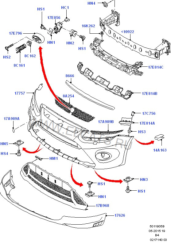 Схема бампера форд фокус 1