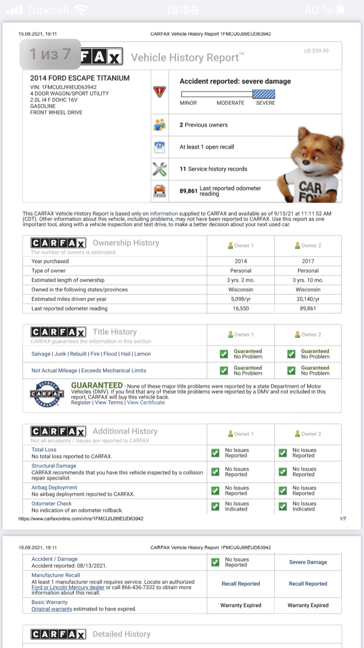 Фото в бортжурнале Ford Escape (3G). Запчасти на фото: O92021