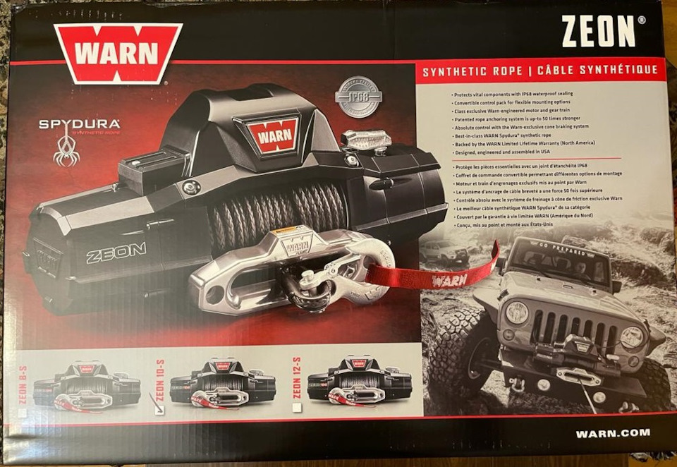 Распаковка лебёдки WARN Zeon 10s (Синтетический трос) — Jeep Wrangler