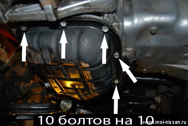 Как снять картер ниссан
