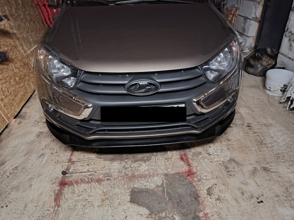 Губа Вольта на бампер Лада Гранта — Lada Гранта Лифтбек (2G), 1,6 л ...