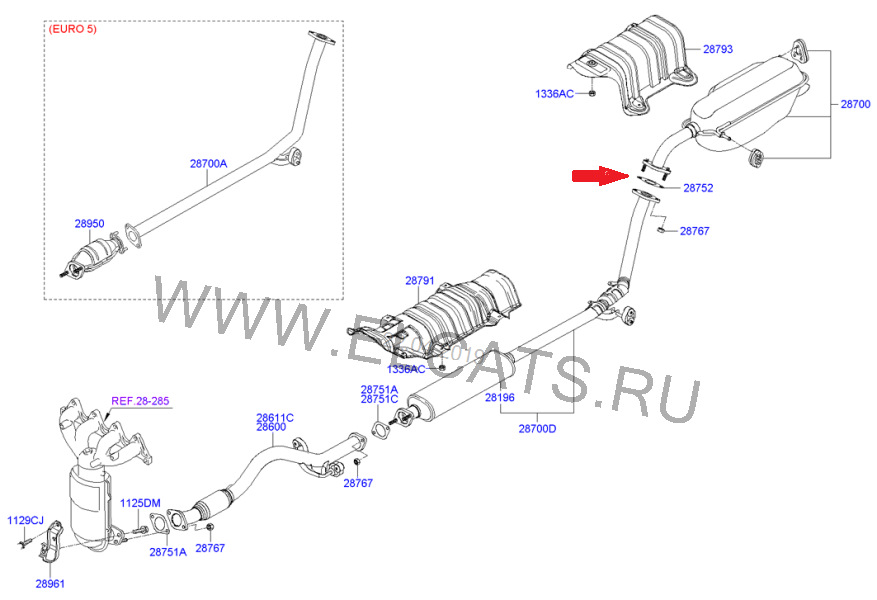 Замена задней прокладки глушителя — Hyundai Accent (3G), 1,4 л, 2008 ...