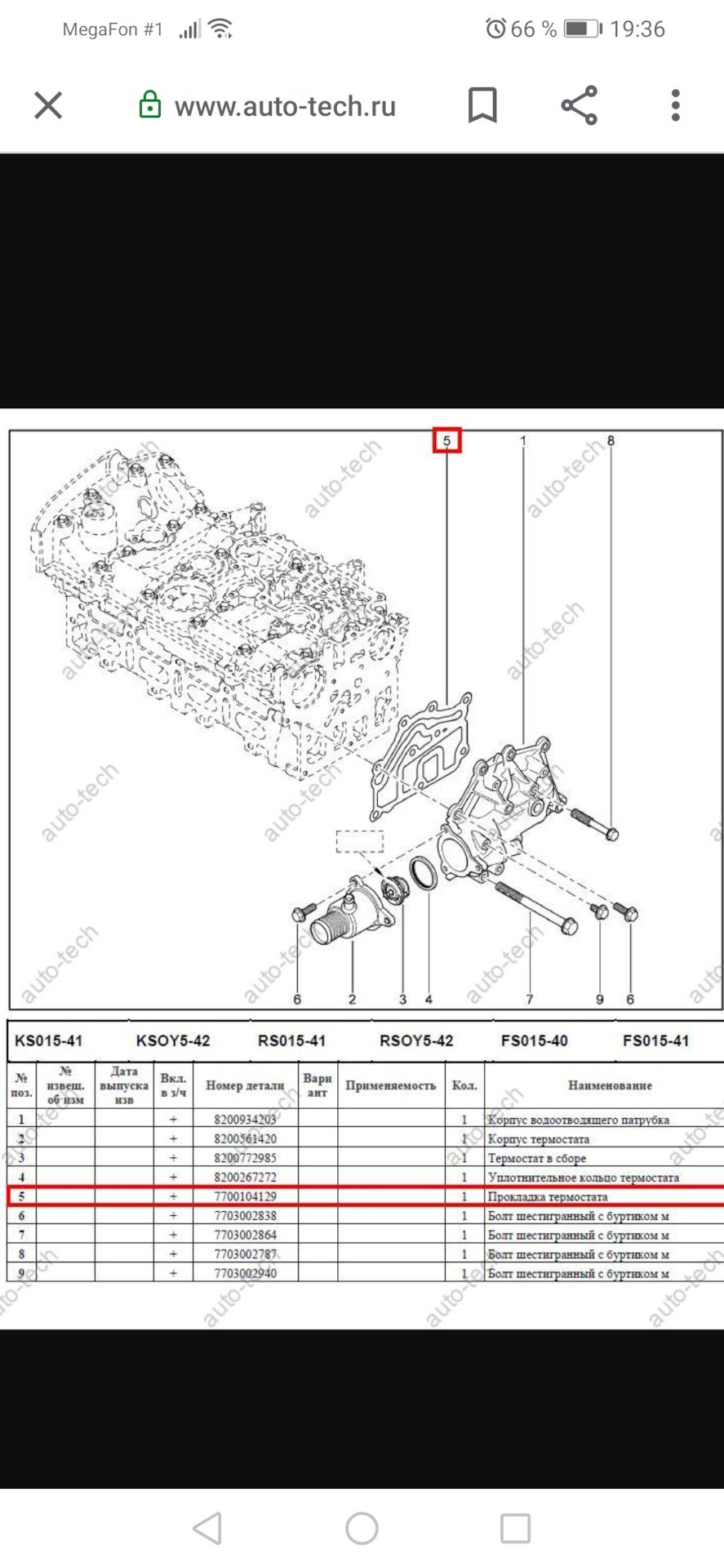8200934203 Корпус термостата RENAULT | Запчасти на DRIVE2