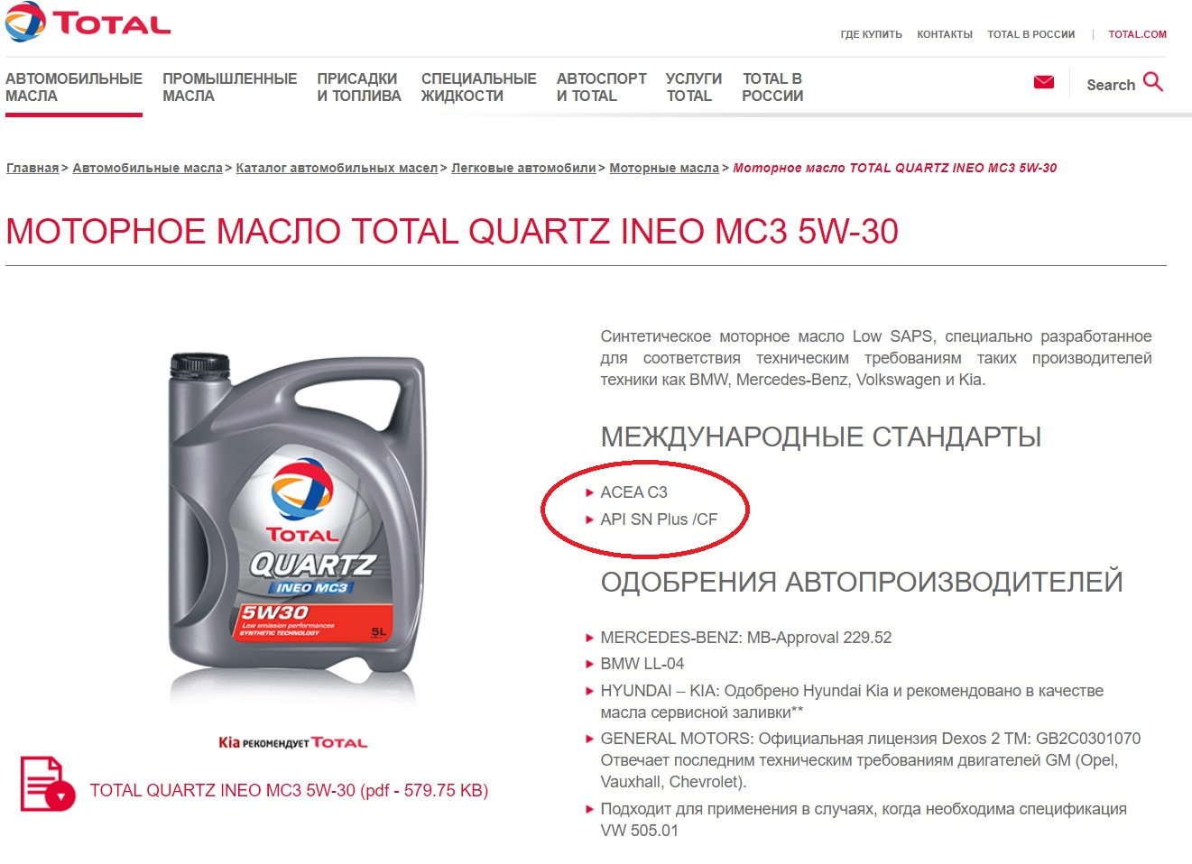 Api sn acea c2
