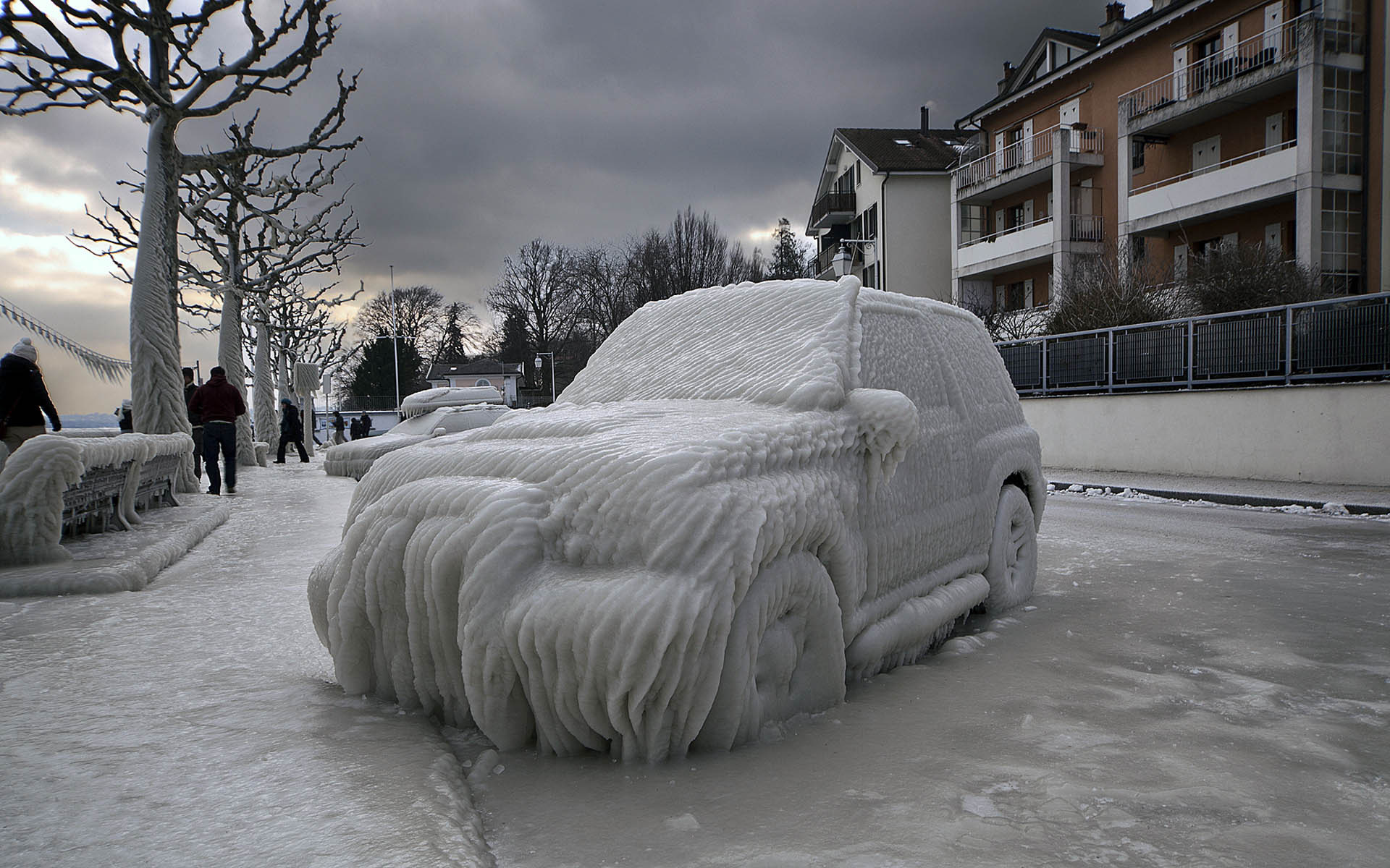 Авто зима город