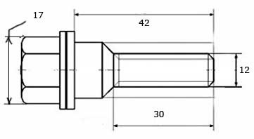 Чертеж колесного болта
