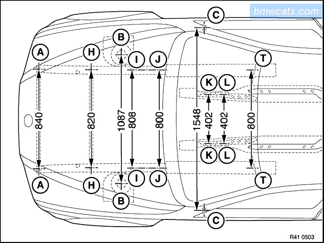 Размер подкапотного пространства. Контрольные точки кузова БМВ е39. Контрольные точки геометрии БМВ е39. Размеры кузова БМВ е39. Диагонали кузова БМВ е39.