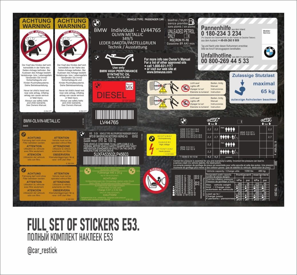 Кузовные наклейки, где купить ? — BMW X5 (E53), 4,4 л, 2004 года | стайлинг  | DRIVE2