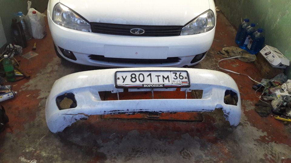 Замена бампера и волго сигнал — Lada Калина Универсал (1G), 1,4 л, 2011 ...